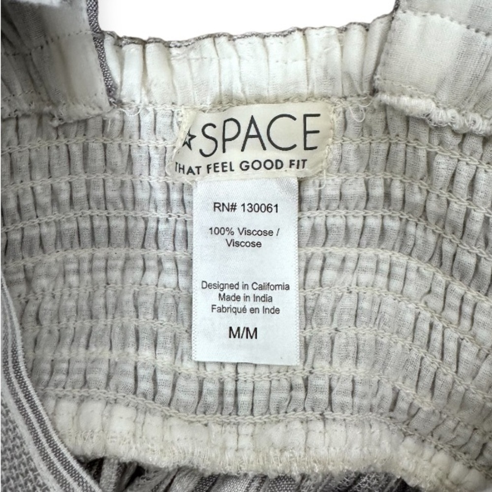 l*space Cream and Light Gray Striped V-Neck Jumpsuit - Picture 7 of 7